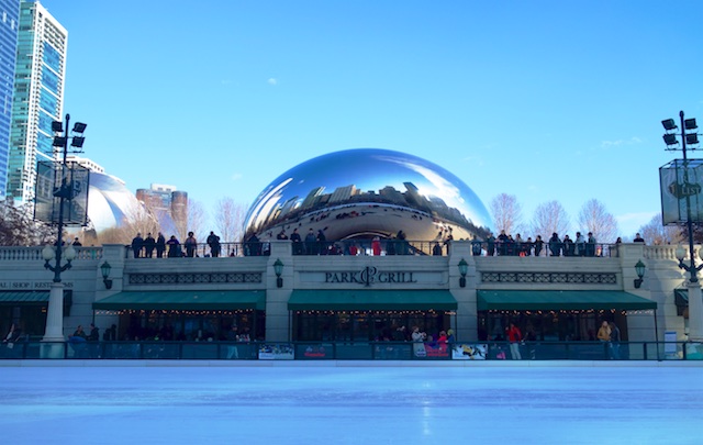 Chicago Millenium Park McCormick Eislaufplatz